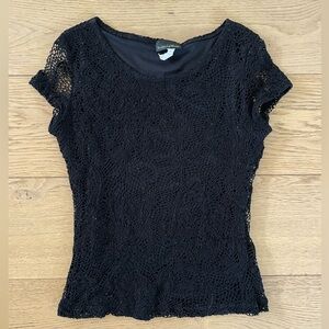SOLD- Vintage Black Lace Fitted Blouse